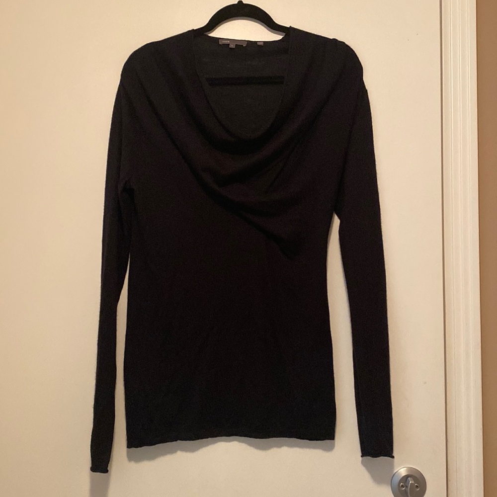 Vince sz L black low cut sweater